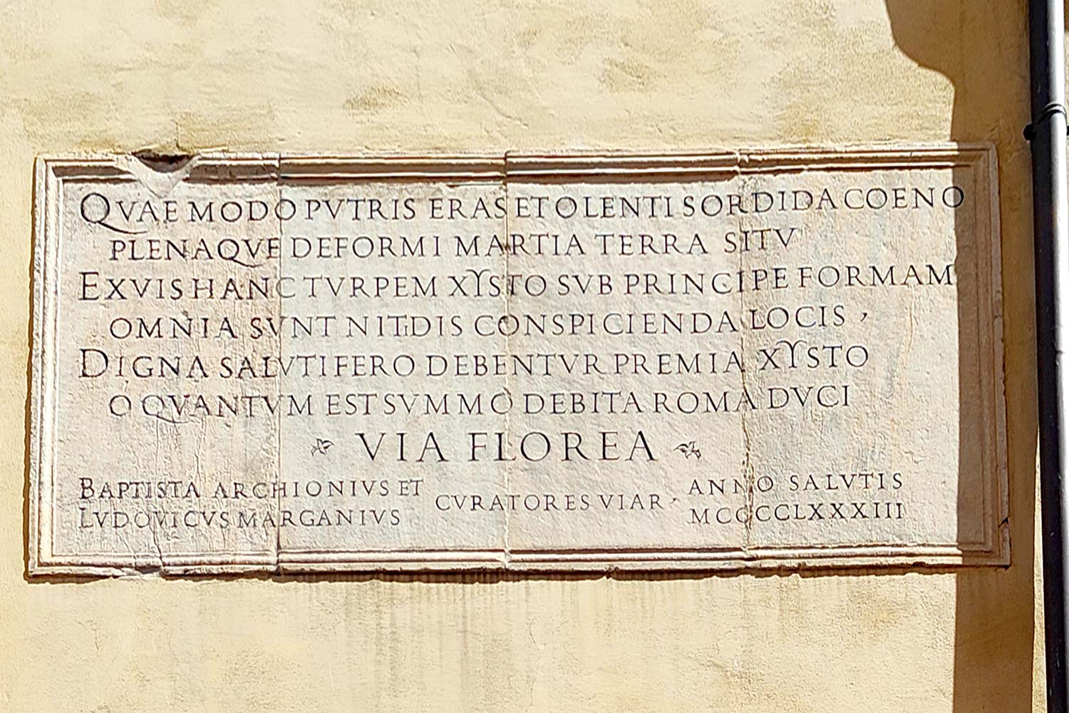 Iscrizione via Florea Roma